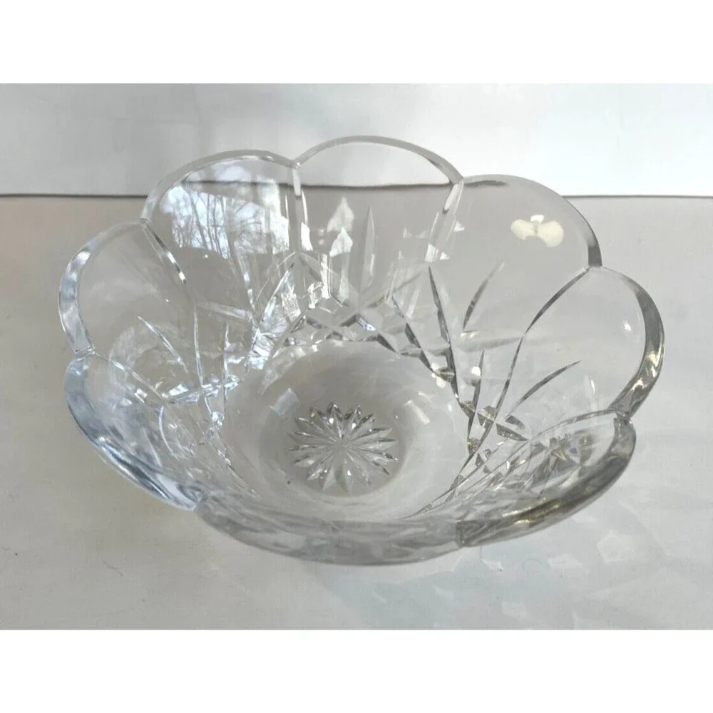 Rogaska Heavy Crystal Bowl Etched Accents 7